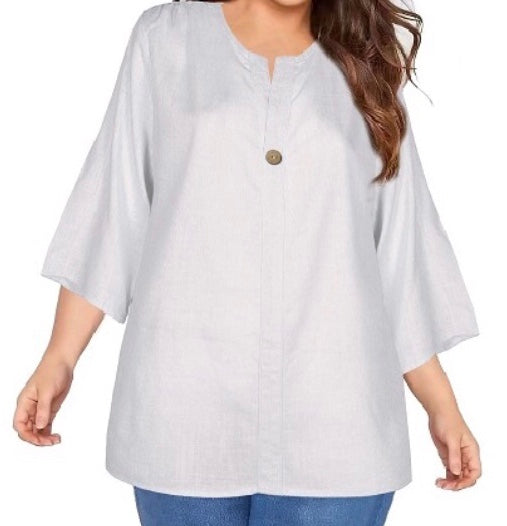 Elegant - 3/4 Sleeve Button Feature Top