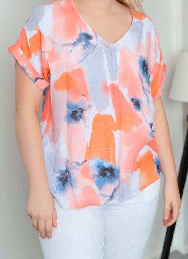 Willow Tree - Floral Print V-Neck Top