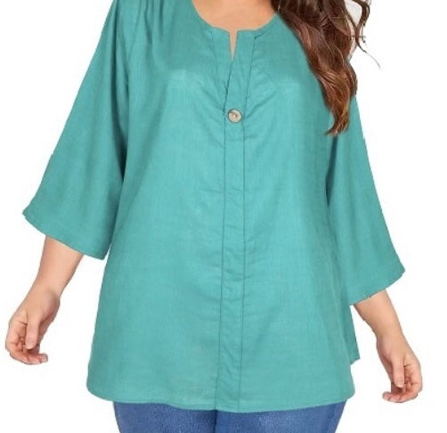 Elegant - 3/4 Sleeve Button Feature Top