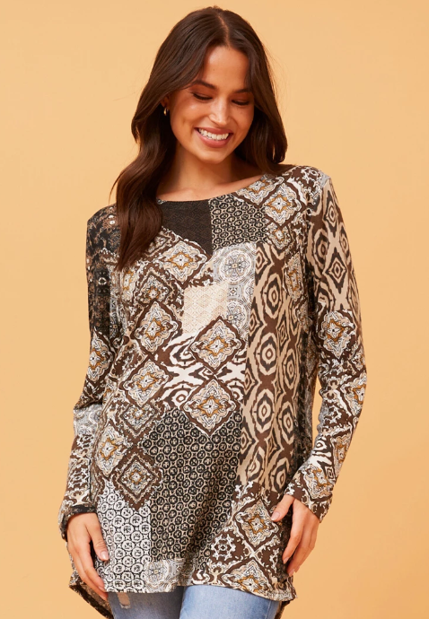 Caroline Morgan - BEAU BOHO PRINT TOP