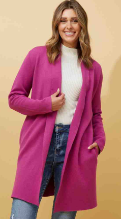 Caroline Morgan LONG LINE KNIT CARDIGAN