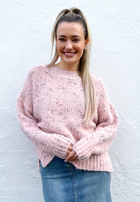 Fria - MELANGE WAFFLE KNIT JUMPER