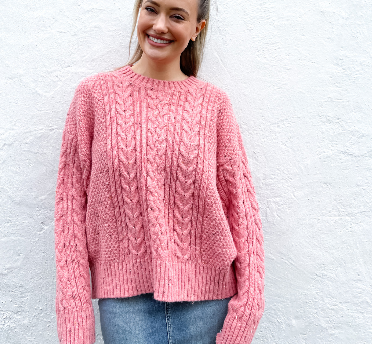 Fria - MELANGE CABLE KNIT JUMPER