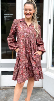 Fria - BROWN FLORAL CARRIE SHIRT DRESS