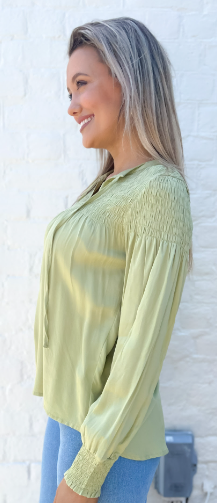 Fria - VISCOSE SHIRRING DETAIL BLOUSE