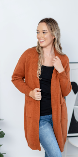 Willow Tree - OPEN FRONT LONG KNIT CARDIGAN