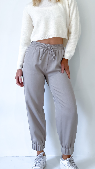 Fria - TEXTURED CANVAS JOGGER PANTS