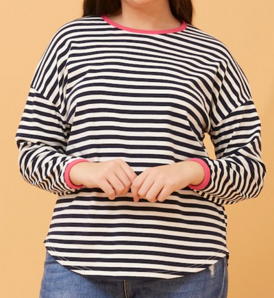 Caroline Morgan - LONG SLEEVE STRIPED TOP