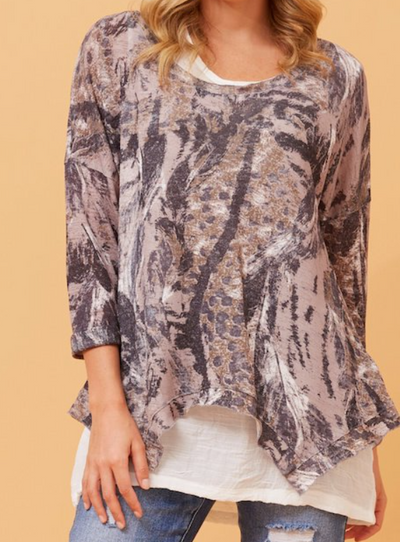 Caroline Morgan - DOUBLE LAYER PRINTED TOP