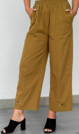 Willow Tree - COTTON PANT WITH HEM BUTTON