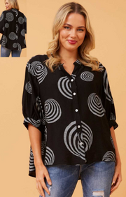 Caroline Morgan - 3/4 SLEEVES PRINTED SHIRT