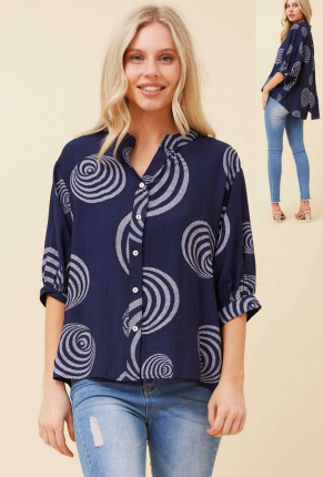 Caroline Morgan - 3/4 SLEEVES PRINTED SHIRT