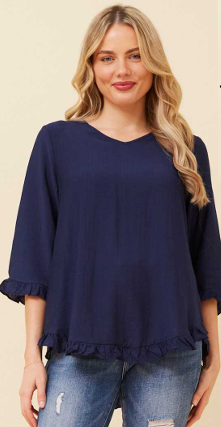 Caroline Morgan - 3/4 LENGTH SLEEVE TOP