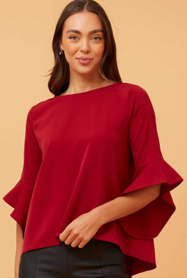 Caroline Morgan - FLUTE SLEEVE BLOUSE