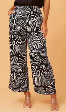 Caroline Morgan - WIDE LEG PRINTED PANT WITH SIDE POCKETS