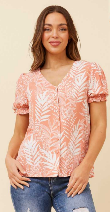 Caroline Morgan - SHORT SLEEVE V NECK TOP