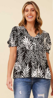 Caroline Morgan - SHORT SLEEVE V NECK TOP