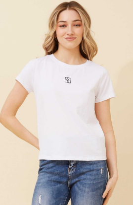 Caroline Morgan - SHORT SLEEVE "AZE" EMBROIDERED T-SHIRT