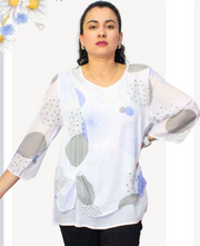 Wishstone - 3/4 SLEEVE ROUND NECK TOP