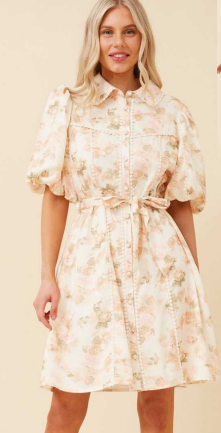 Caroline Morgan - SHORT SLEEVE PRINTED DRESS