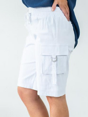 Willow Tree - CARGO STYLE LINEN BLEND SHORTS