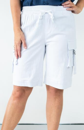 Willow Tree - CARGO STYLE LINEN BLEND SHORTS