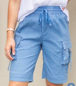 Willow Tree - CARGO STYLE LINEN BLEND SHORTS