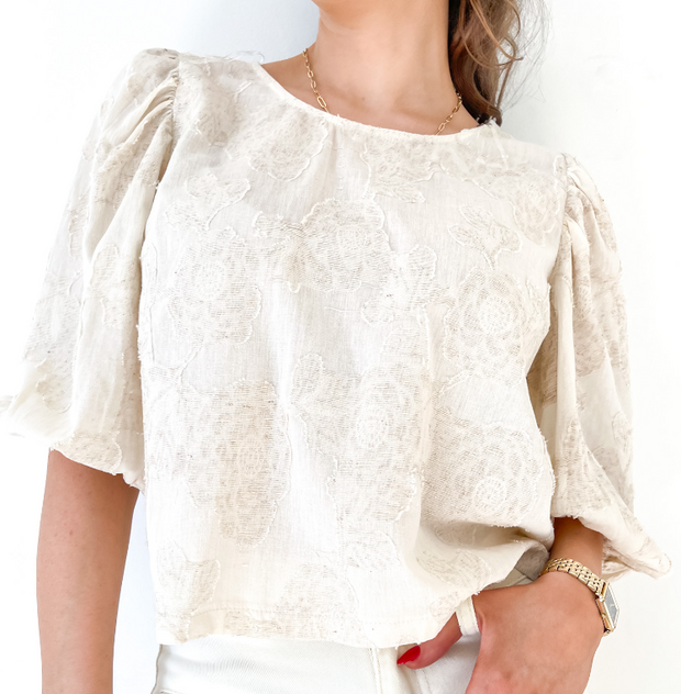 Fria - JACQUARD LINEN TOP