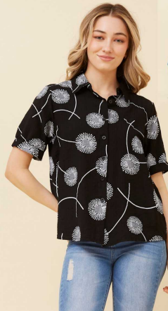 Caroline Morgan - SHORT SLEEVE PRINTED SHIRT