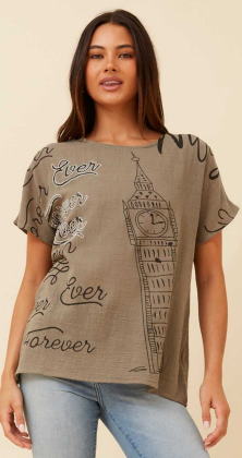 Caroline Morgan - PRINTED DIAMONTE "FOREVER & EVER" TOP