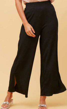 Caroline Morgan - BLACK LONG PULL-ON PANTS