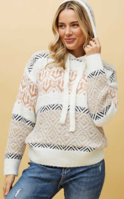 Caroline Morgan - HOODED KNIT JUMPER