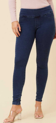 Caroline Morgan - SKINNY STRAIGHT LEG DARK DENIM JEANS