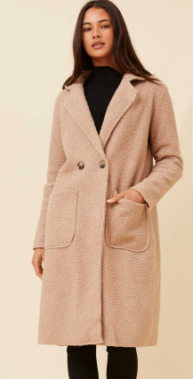 Bottega Moda - WARM CAMEL COLOUR FLEECE COAT