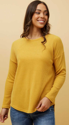 Caroline Morgan - RIBBED LONG SLEEVE TOP