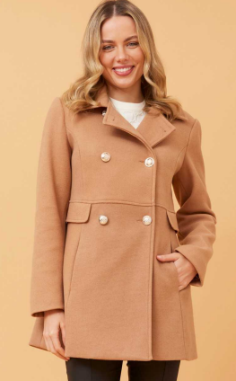 Caroline Morgan - DOUBLE BREASTED CAMEL COLOUR COAT