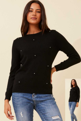 Caroline Morgan - ANGIE FLORAL EMBELLISHED KNIT JUMPER