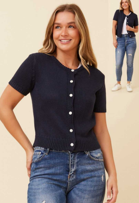 Caroline Morgan - SHORT SLEEVE CARDIGAN