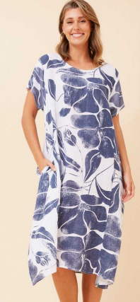 Bottega Moda - LINEN SHORT SLEEVE DRESS