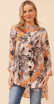 Caroline Morgan - LONG LENGTH BUTTON UP SHIRT