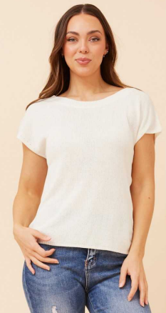 Caroline Morgan - PLAIN WHITE KNIT TOP