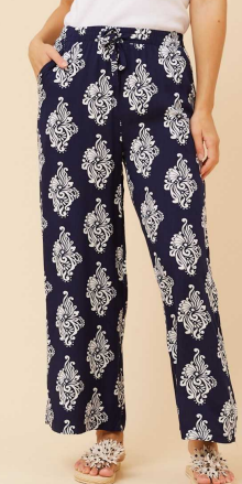 Caroline Morgan - WIDE LEG ELASTIC WAIST PRINTED PANTS