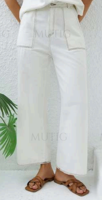Mutig - CONTRAST STITCHING SOFT DENIM JEANS