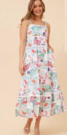 Caroline Morgan- MULTI-PINK SUMMER DRESS