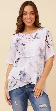 Caroline Morgan - LAYERED TOP WITH ASYMMETRICAL HEMLINE