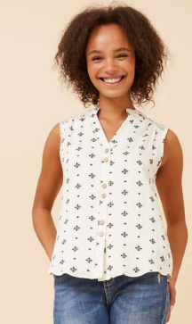 Caroline Morgan - V-NECK WHITE & BLACK VEST TOP