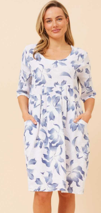 Bottega Moda - LINEN 3/4 LENGTH SLEEVE SUMMER DRESS