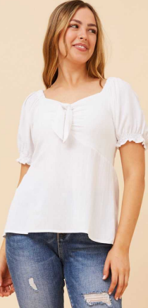 Caroline Morgan - WHITE SWEETHEART NECKLINE TOP