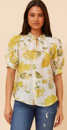 Caroline Morgan - SHORT SLEEVE SUMMER PRINT TOP