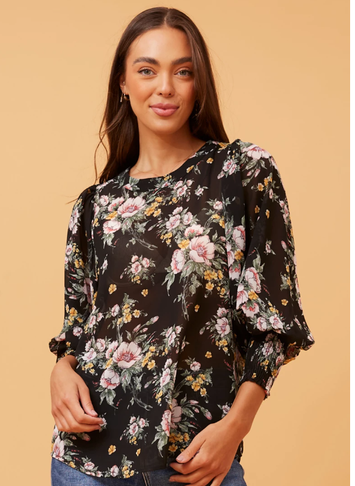 Caroline Morgan - ELEGANT FLORAL BLOUSE